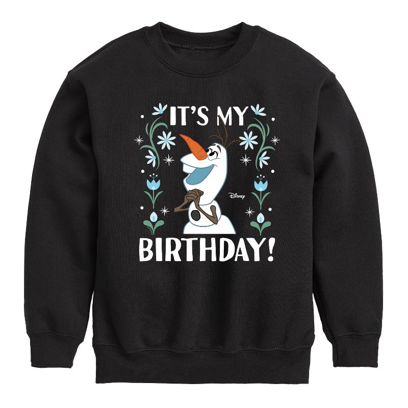 Boys' - Disney - Olaf It's My Birthday Graphic Long Sleeve Fleece Sweatshirt
