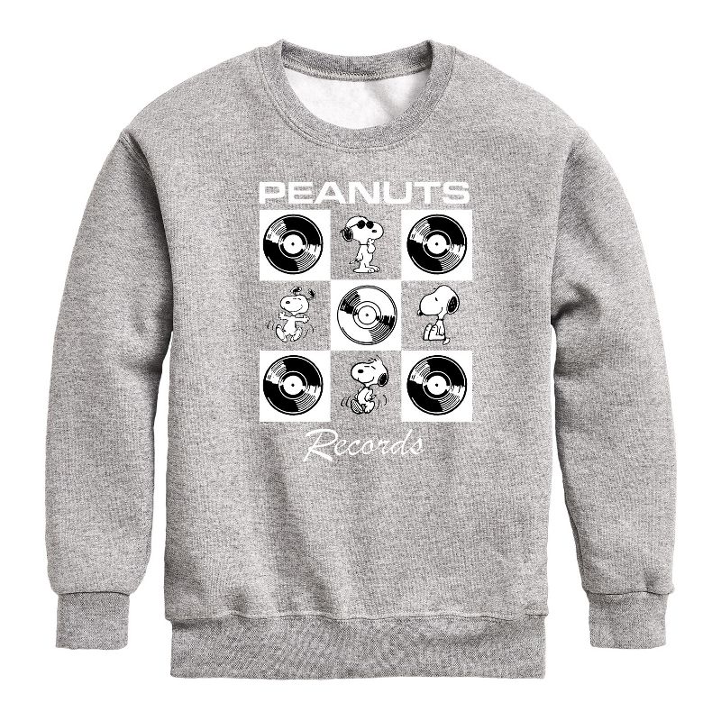 Boys' - Peanuts - Snoopy Vinyl Graphic Long Sleeve Fleece Sweatshirt