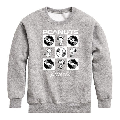 Boys' - Peanuts - Snoopy Vinyl Graphic Long Sleeve Fleece Sweatshirt