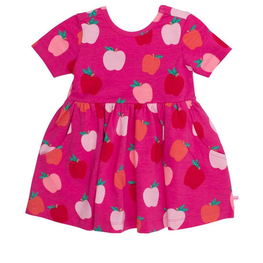 RuffleButts Girls Knit Short Sleeve Twirl Dress