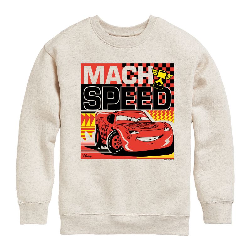 Boys' - Cars - Mach Speed Graphic Long Sleeve Fleece Sweatshirt