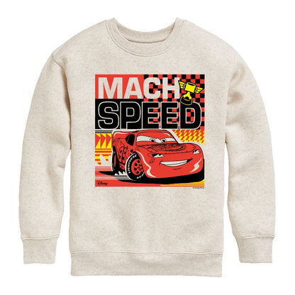 Boys' - Cars - Mach Speed Graphic Long Sleeve Fleece Sweatshirt