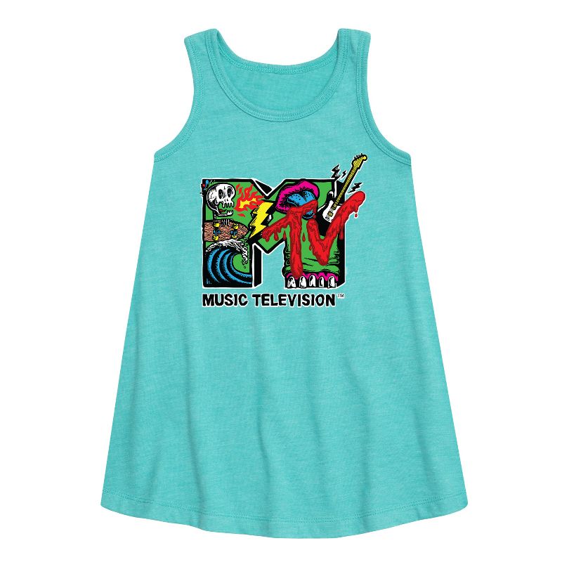 Girls' - MTV - Skater Graphic Sleeveless Aline Dress