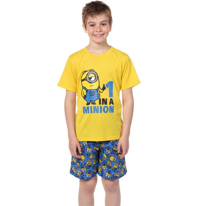 Despicable Me Boys' Movie Minions 1 In A Minion Sleep Pajama Set Shorts