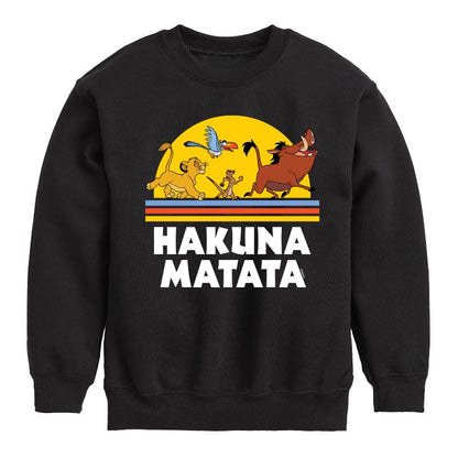 Boys' - Disney - Hakuna Matata Graphic Long Sleeve Fleece Sweatshirt