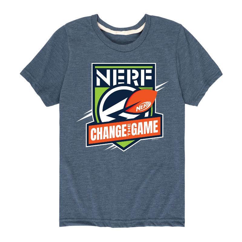 تي شيرت كرة قدم بأكمام قصيرة مطبوع عليه شعار "تغيير اللعبة" للأولاد من NERF