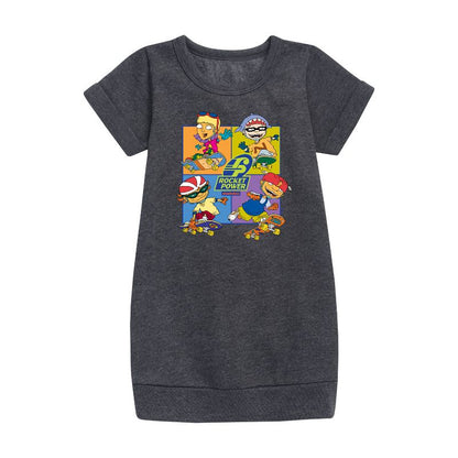 Girls' - Rocket Power - Skate Life Graphic Short Sleeve Fleece Dress