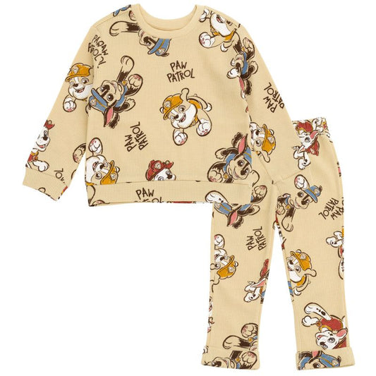 طقم ملابس للأطفال الصغار من Paw Patrol Waffle Knit Sweatshirt وJogger Pants