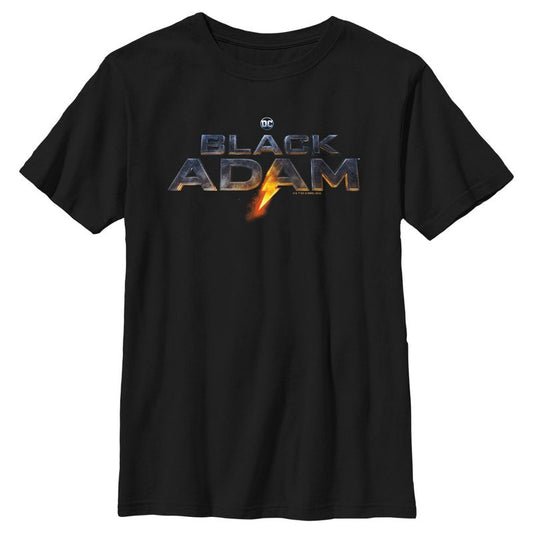 Boy's Black Adam Lightening Logo T-Shirt