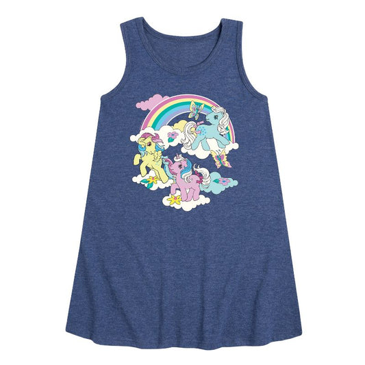 Girls' - My Little Pony - Rainbow Scene Graphic Sleeveless Aline Dress