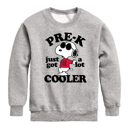 Boys' - Peanuts - Pre-K Just Got Cooler Graphic Long Sleeve Fleece Sweatshirt