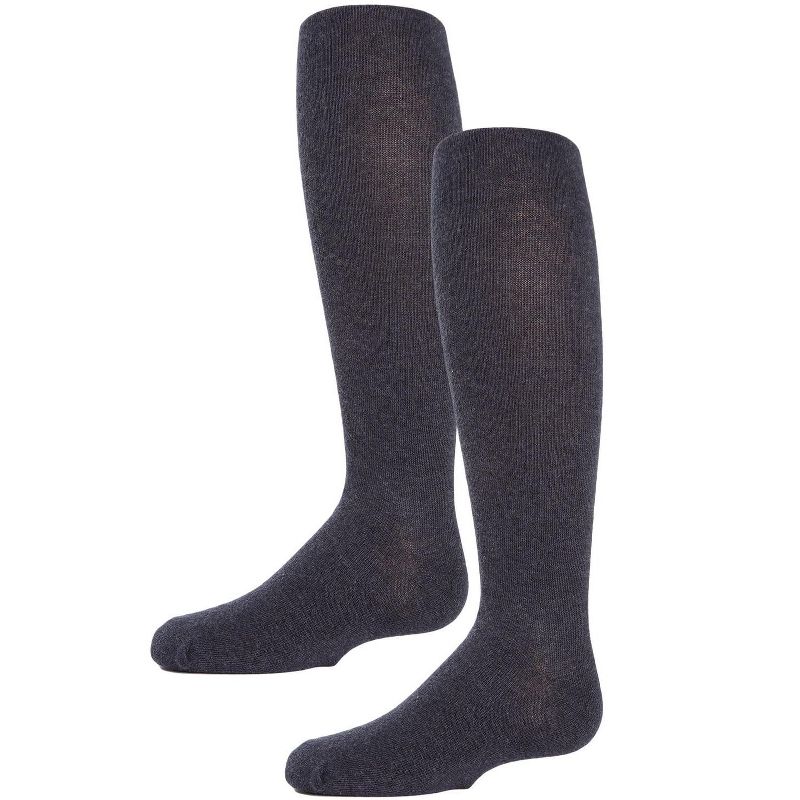 Memoi Girls' 2 Pair Pack Essentials Cotton Tights