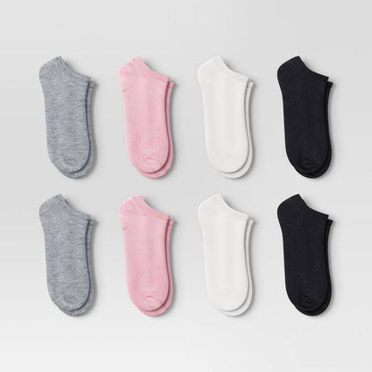 Girls' 8pk Ankle Socks - Dealworthy™ Dark Pink