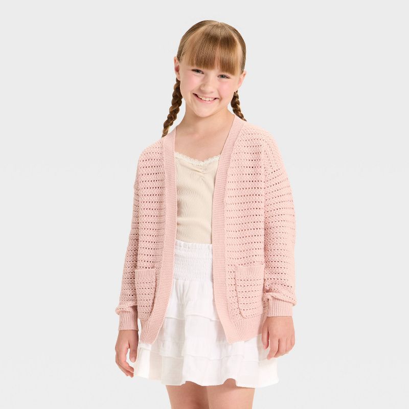 Girls' Pointelle Cardigan - Cat & Jack™