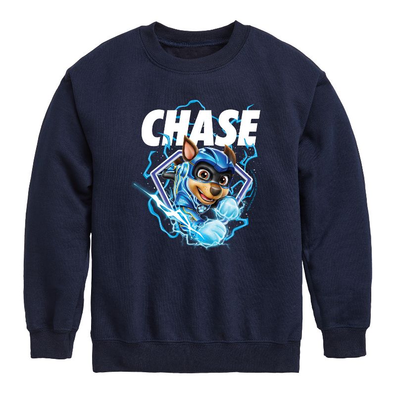 Boys' - Paw Patrol - Chase Lightning Graphic Long Sleeve Fleece Sweatshirt