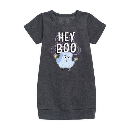 Girls' - SpongeBob SquarePants - Hey Boo Graphic Short Sleeve Fleece Dress