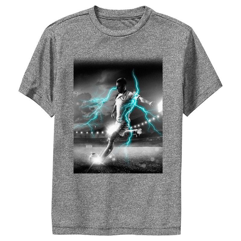 Boy's Lost Gods Blue Lightning Soccer Player Performance Tee