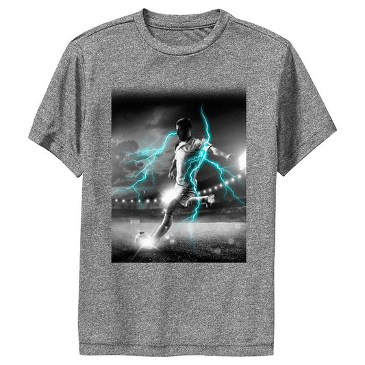 Boy's Lost Gods Blue Lightning Soccer Player Performance Tee