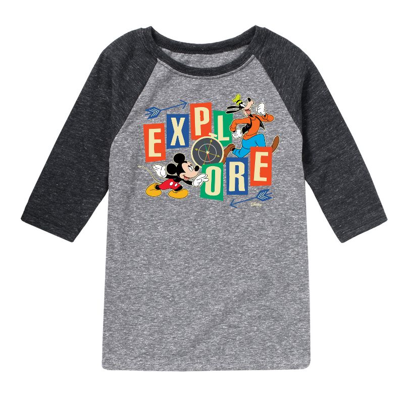Boys' - Disney - Mickey & Pluto Raglan Graphic T-Shirt