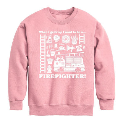 Boys' - Disney - Firefighter Graphic Long Sleeve Fleece Sweatshirt