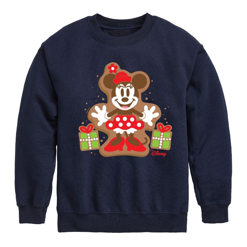 Boys' - Disney - Minnie Cookie Christmas Graphic Long Sleeve Fleece Sweatshirt