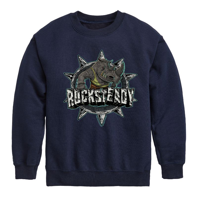 Boys' - Teenage Mutant Ninja Turtles Mutant Mayhem - Rocksteady Graphic Long Sleeve Fleece Sweatshirt