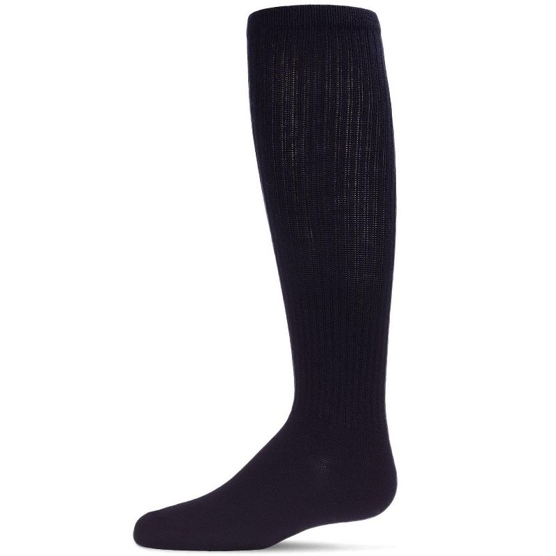 Memoi Girl's Athletic Ribbed Cotton Blend Knee High Sock
