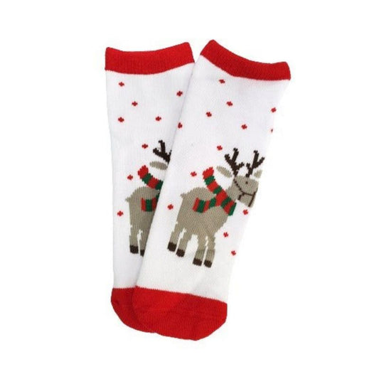 Reindeer Wearing a Scarf Socks for Kids from the Sock Panda