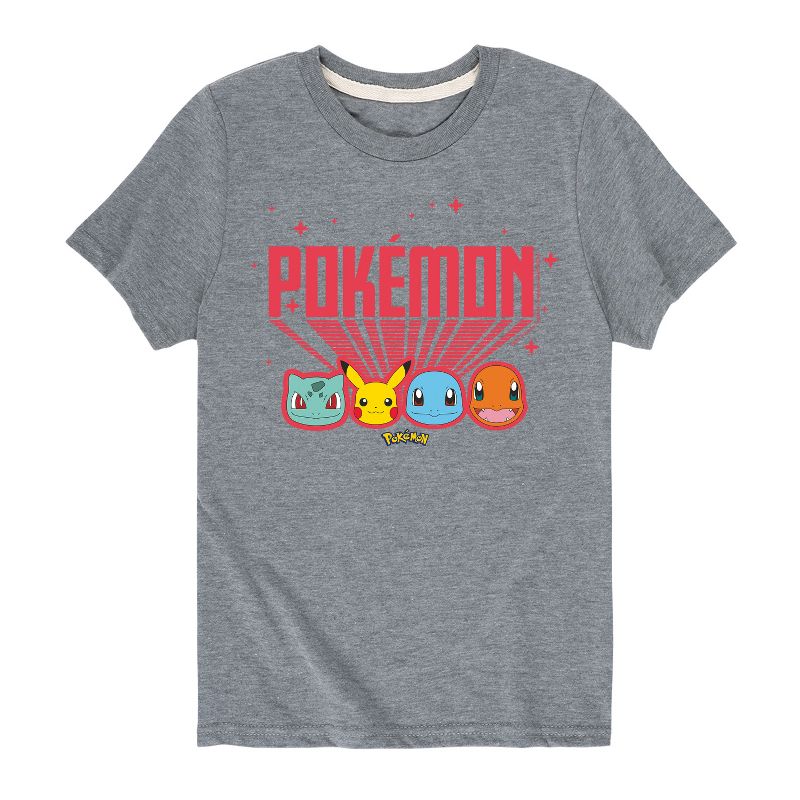 تي شيرت بوكيمون للأولاد بأكمام قصيرة ورسومات جرافيكية بتصميم ريترو