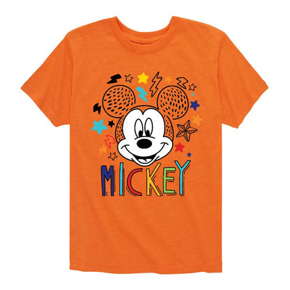Boys' - Disney - Mickey Sketch Pattern Short Sleeve Graphic T-Shirt
