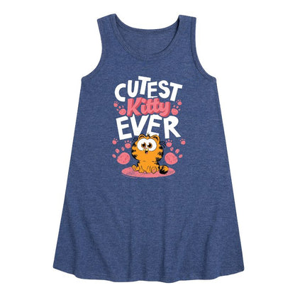 فستان غارفيلد - أجمل قطة على الإطلاق - بدون أكمام بتصميم جرافيكي