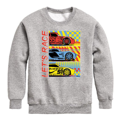 Boys' - Cars - Lets Race Graphic Long Sleeve Fleece Sweatshirt