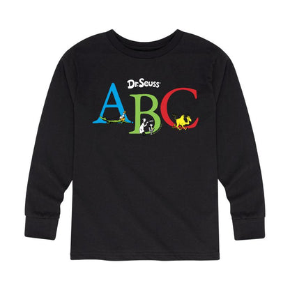 تي شيرت جرافيكي بأكمام طويلة للأولاد - دكتور سوس - شخصيات كتاب ABC