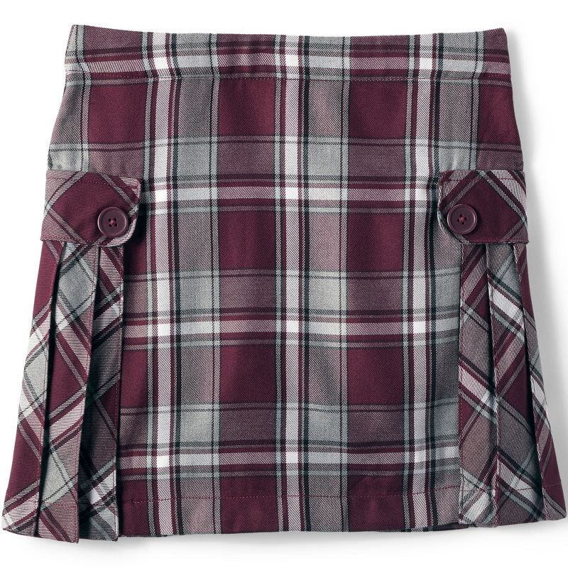 Lands' End School Uniform Kids Slim Plaid A-line Skirt Below the Knee