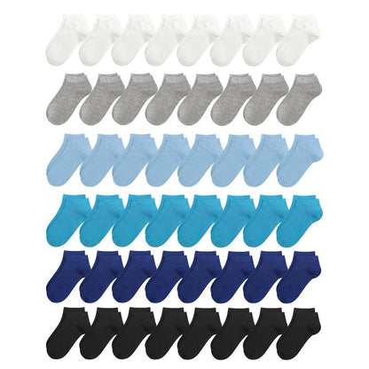 Kids Viscose Bamboo Ankle Socks Unisex Thin in Bulk Soft Boys Girls Stretch School Wholesale Socks 48 Pairs