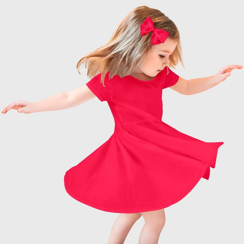 City Threads Jersey Short Sleeve Girls Twirly Skater Dress - USA-Made (Part 2)