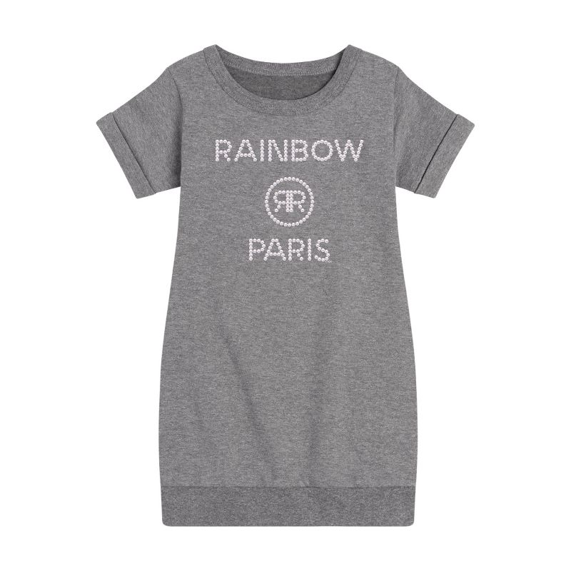 Girls' - Rainbow High - Rainbow Paris Pearls Graphic Short Sleeve Fleece Dress