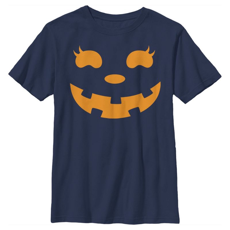 Boy's CHIN UP Halloween Jack o' Lantern Face T-Shirt