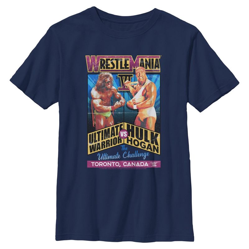 تي شيرت بوستر للأولاد من WWE Hulk Hogan Vs The Ultimate Warrior