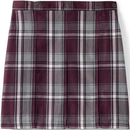 Lands' End School Uniform Kids Plaid Box Pleat Skirt Top of the Knee