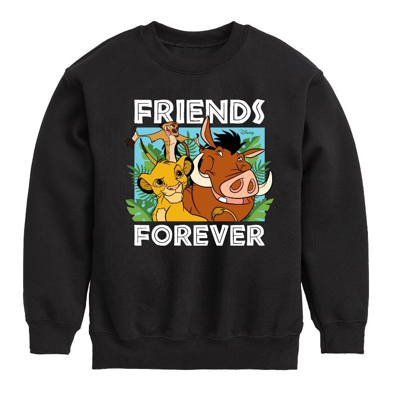 Boys' - Disney - Simba Pumbaa, & Timon Graphic Long Sleeve Fleece Sweatshirt