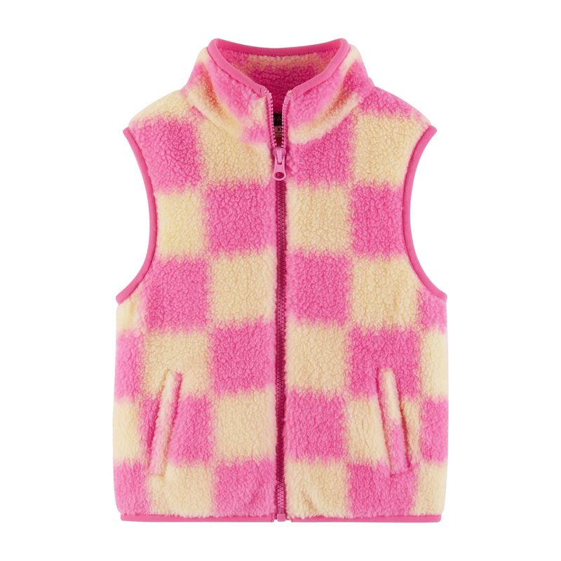 Andy & Evan  Toddler  Pink Checker Faux Fleece Vest