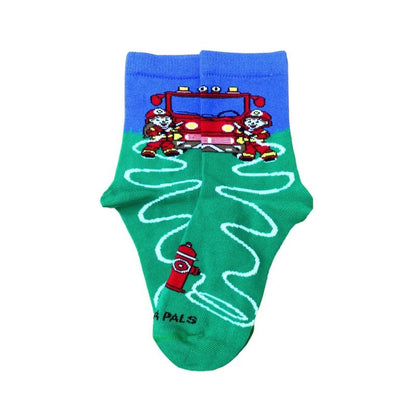 Fire Fighters and Truck Socks - (Ages 3-7) from the Sock Panda