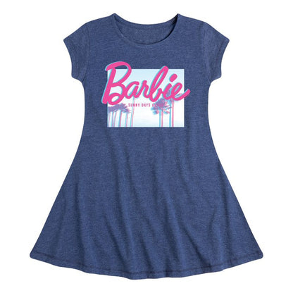 فستان باربي - أيام مشمسة - مناسب وأنيق - بأكمام قصيرة