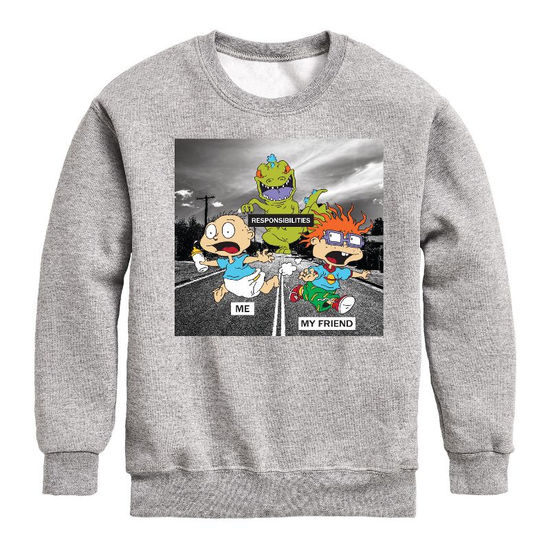 Boys' - Rugrats - Reptar Meme Graphic Long Sleeve Fleece Sweatshirt
