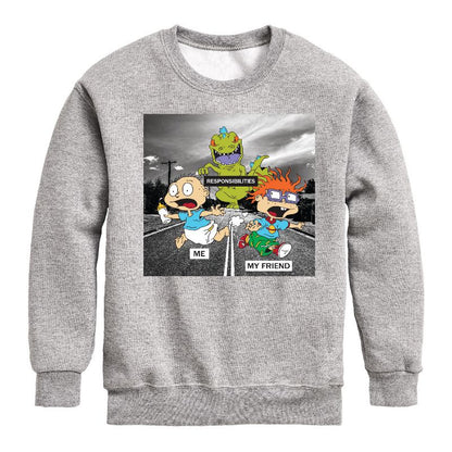Boys' - Rugrats - Reptar Meme Graphic Long Sleeve Fleece Sweatshirt