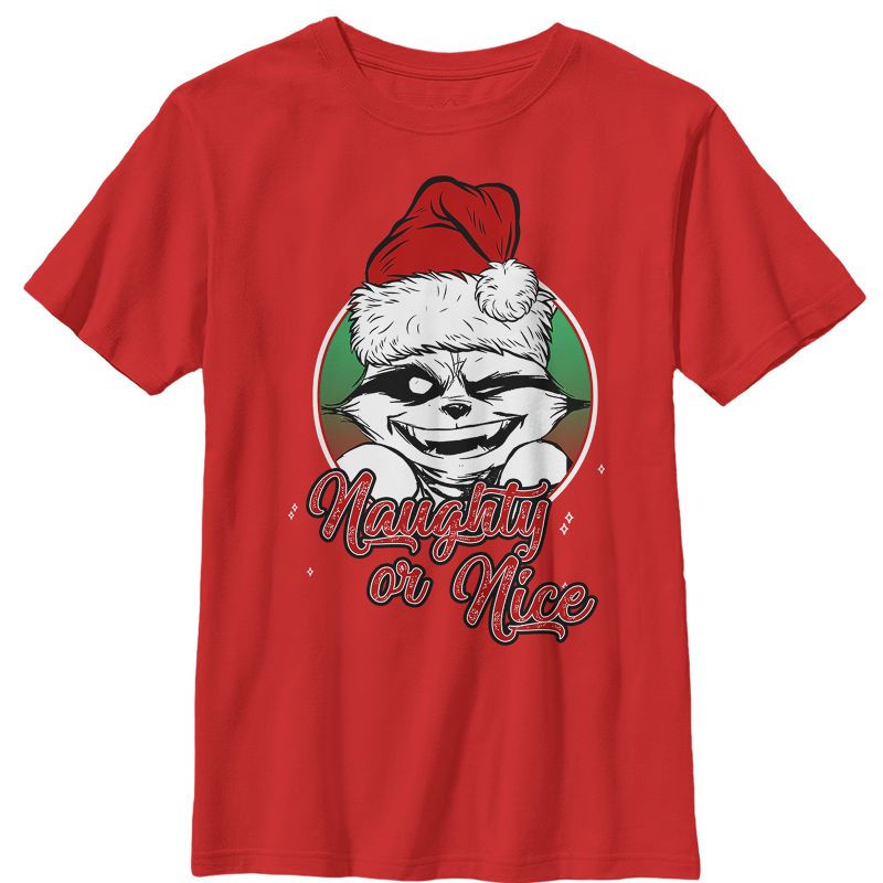 تي شيرت عيد الميلاد للأولاد من Marvel Guardians of the Galaxy Naughty Rocket