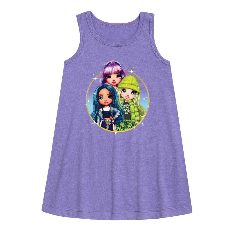 Girls' - Rainbow High - Violet Skyler Jade Graphic Sleeveless Aline Dress