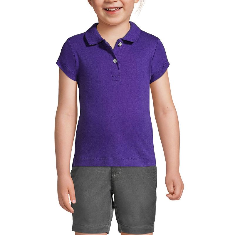 Lands' End School Uniform Kids Short Sleeve Feminine Fit Interlock Polo Shirt
