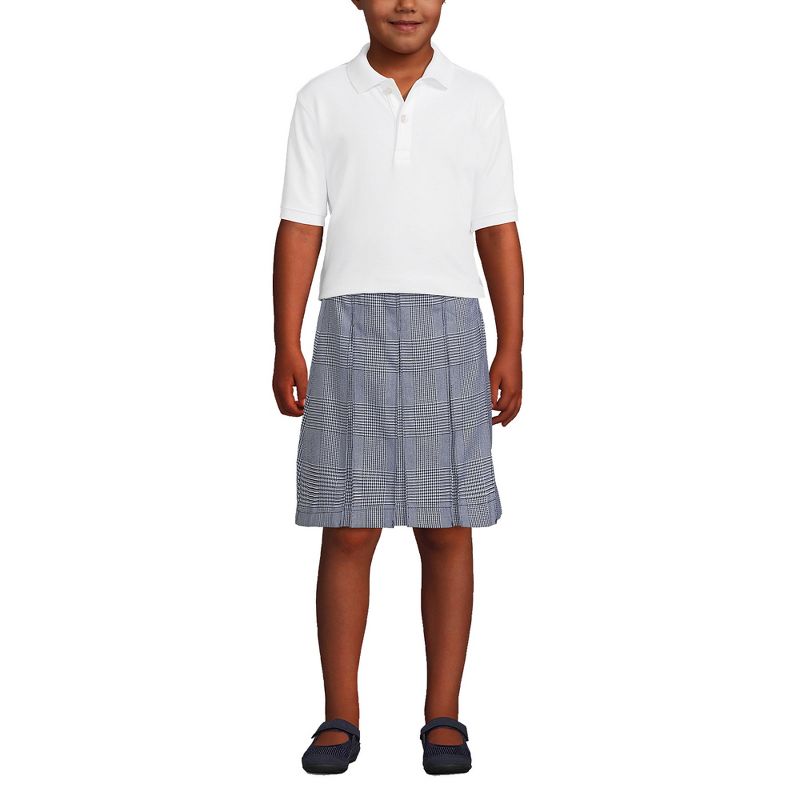 Lands' End School Uniform Kids Husky Short Sleeve Interlock Polo Shirt